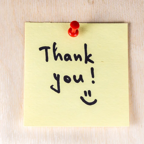 Thank you note on paper post it