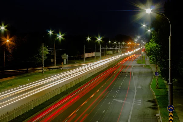 Evening vehicle flow on the motorway.