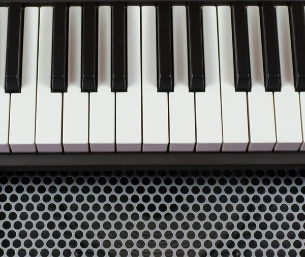 Synthesizer keyboard music instrument, studio shot at interestin
