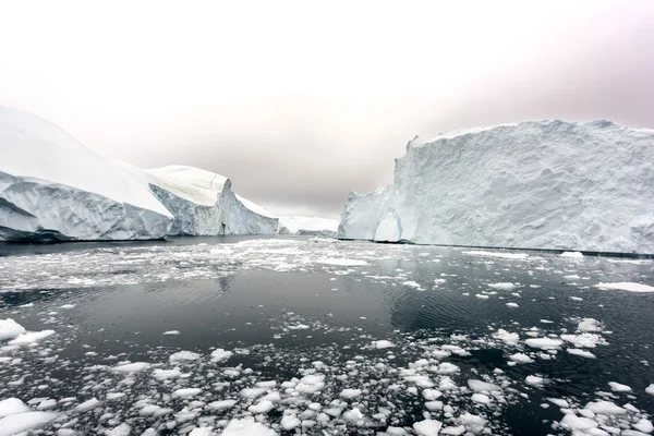 Huge and beautiful glaciers are on the arctic ocean to Ilulissat fjord, Greenland