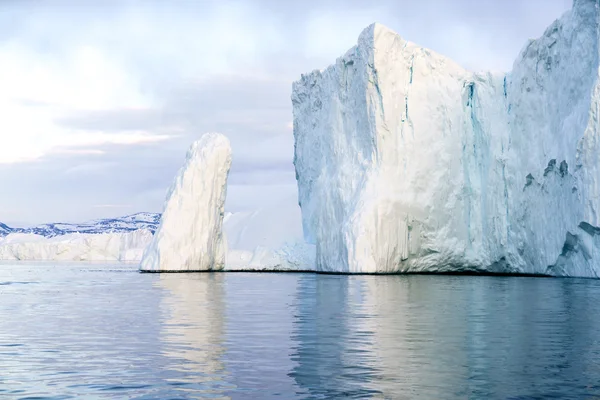 Huge and beautiful glaciers are on the arctic ocean to Ilulissat fjord, Greenland