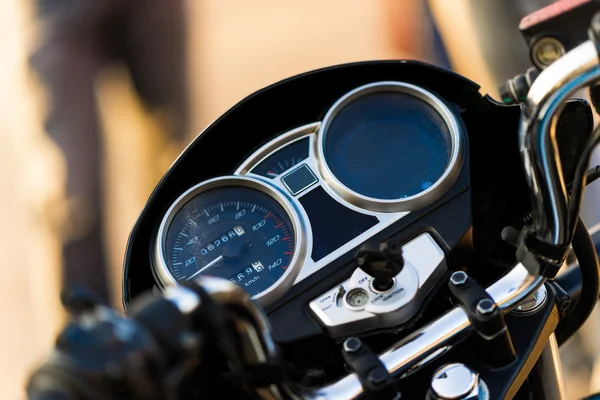 Motorbike control panel with speedometer