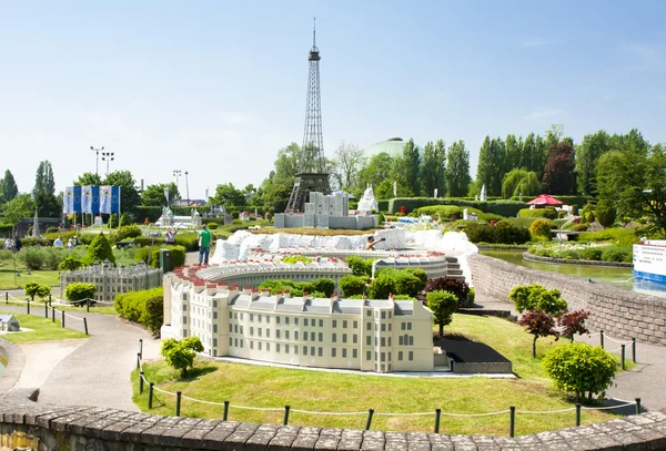 BRUSSELS, BELGIUM - 13 MAY 2016: Miniatures at the park Mini-Europe - reproductions of monuments in the European Union at a scale of 1:25.