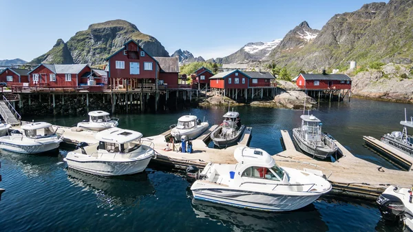 Norway - June 2, 2016: View from the Norwegian fishing village of \