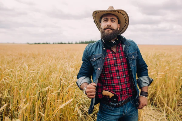 Bearded man in field