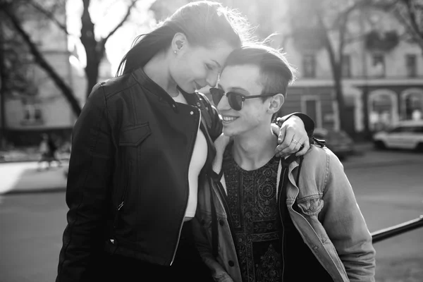 Young couple in city