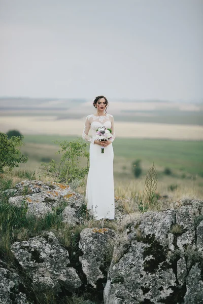 Bride with wedding bouquet