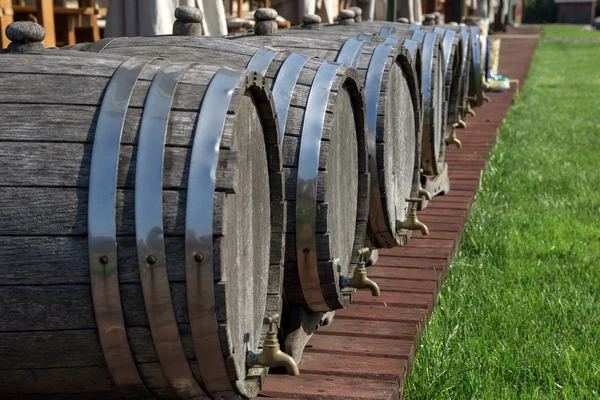 Wine barrels on the restaurant site