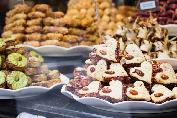 Sweet Belgian dessert in the shop