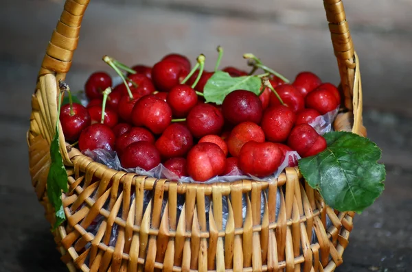 Sweet cherries in the basket