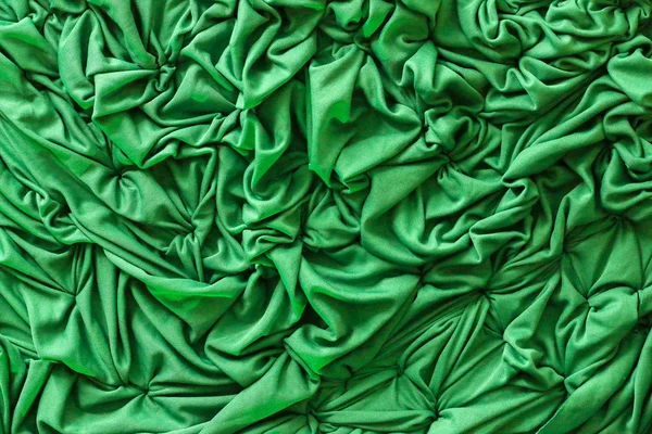 Green Satin Fabric Waves Background Cloth or Clothes wave Texture