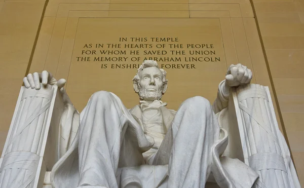 Washington DC, USA, December 19 2015, statue of Abraham Lincoln at Lincoln Memorial.