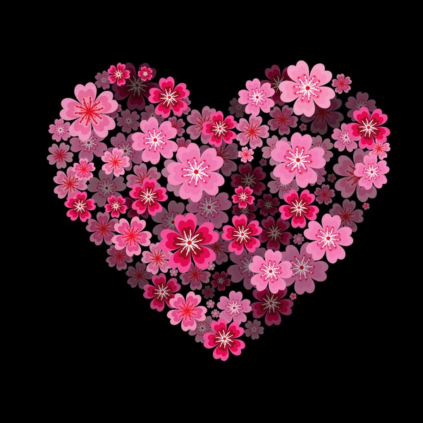 Flower heart. I love You - heart with 3d effect.