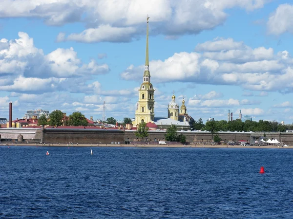 View of the Peter and Paul fortress. The Neva river. Saint Petersburg, Russia.