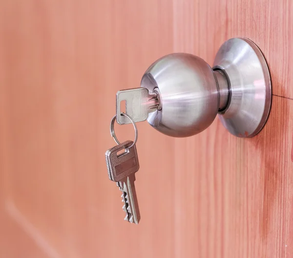 Door knob locks with keys