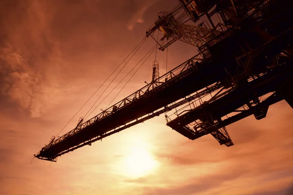 Bucket wheel excavator during sunset