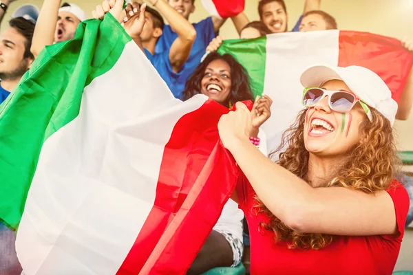 Group of Italian Supporters at the Stadium