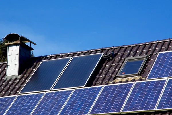 Photovoltaics on the roof of a residential building for alternative energy production