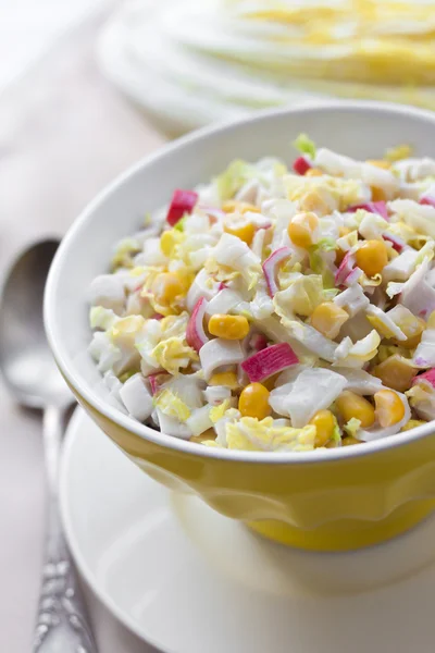 Chinese cabbage, sweet corn and surimi salad