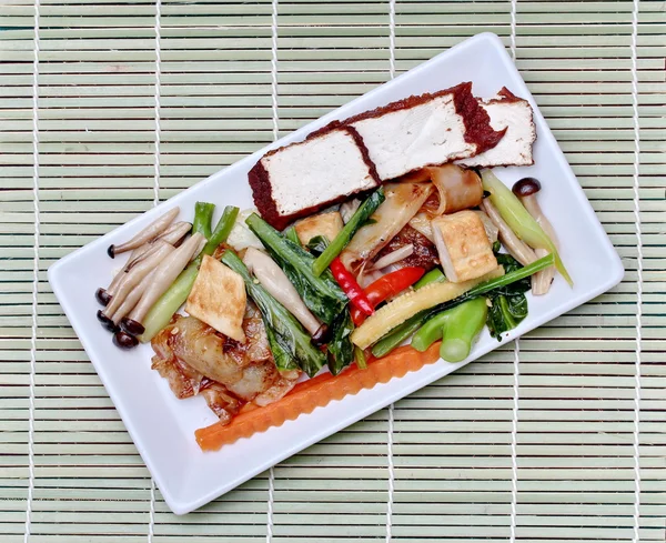 Fried mixed vegetables with tofu in Vegetable festival of Chinese