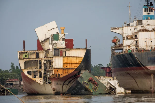 Ocean ships being broken down