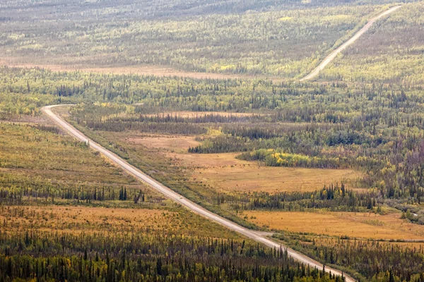 Highway in the Alaskan landscape