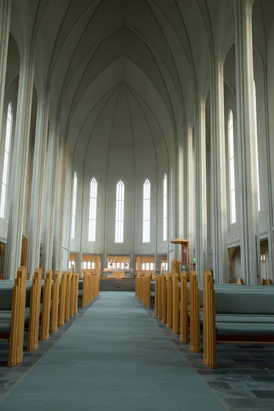 Interior of Hallgrimskirkja cathedral in Reykjavik
