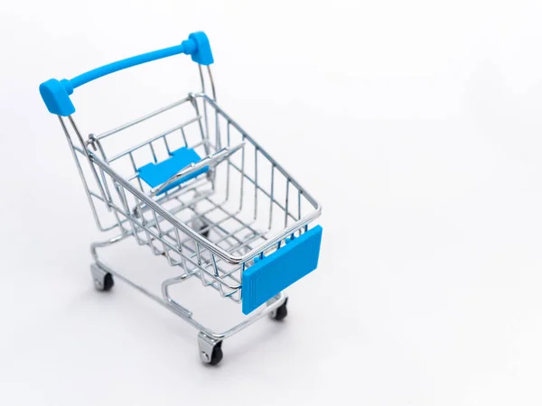 Mini Empty Grocery Cart Isolated White Background — Stock Photo, Image