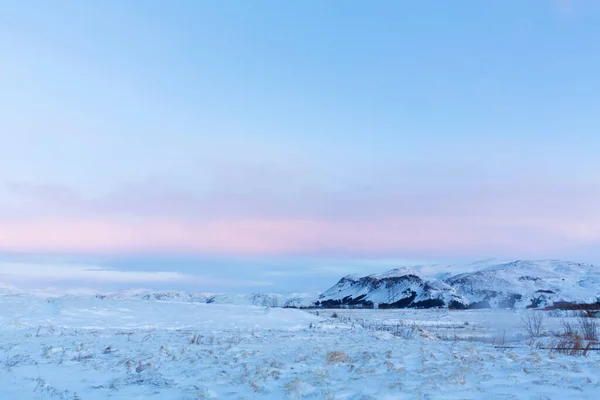 Izland Hihetetlen Hegyvidéki Tája Télen Hegyek Hóban Nagy Terek Téli — Stock Fotó
