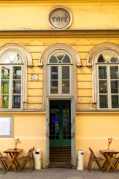 Street Bad Square Entrance Vintage Cafe City Old Europe Krakw — Stock Photo, Image