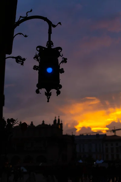 Colorful Sunset City Park Close — Stock Photo, Image