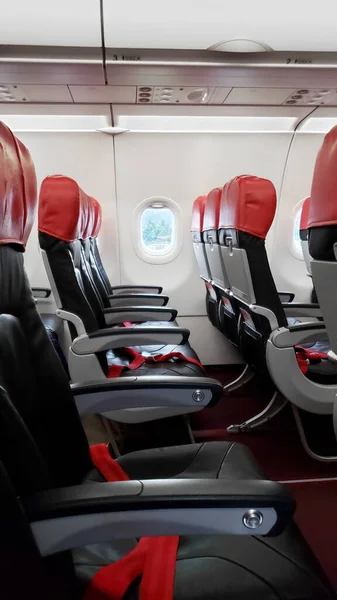 Deserted Aircraft Interior Empty Passenger Seats — Stock Photo, Image