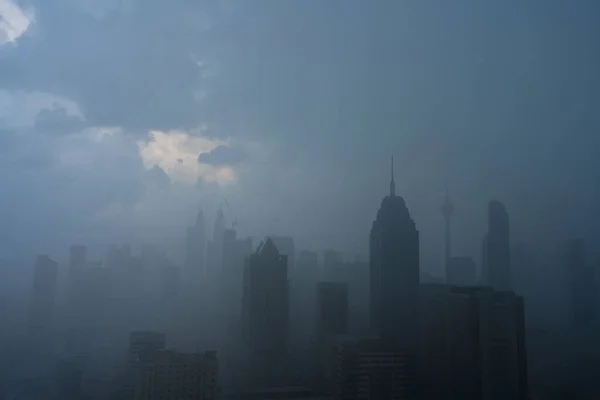 Pesado Paisaje Niebla Del Centro Kuala Lumpur Kuala Lumpur Malasia — Foto de Stock