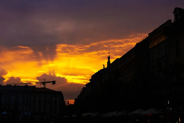 Beautiful Sunset Old Town Square — Stock Photo, Image