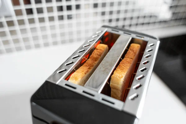 Torrada Pequeno Almoço Torradas Pão Fechar — Fotografia de Stock