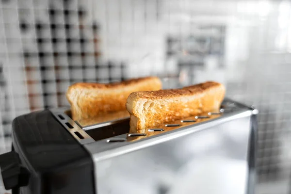 Torrada Pequeno Almoço Torradas Pão Perto — Fotografia de Stock