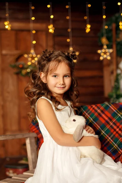 Yeni Yıl 2020 Mutlu Noeller Mutlu Noeller Küçük Bir Kızın — Stok fotoğraf