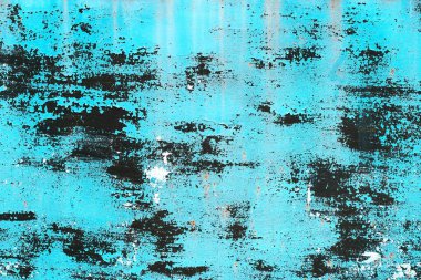 Duvardaki mavi boya, yaşlılıktan kalma. Arkaplan.