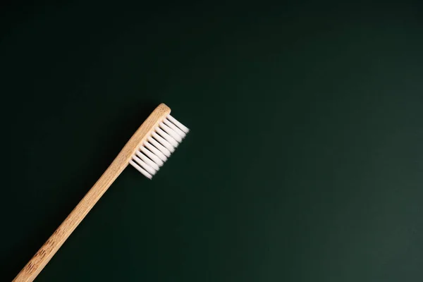 Eco Amigável Saúde Dental Antibacteriano Bambu Madeira Escova Dentes Fundo — Fotografia de Stock