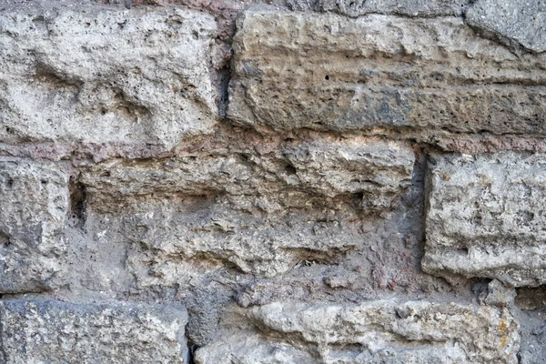 Viejos Ladrillos Piedra Textura Pared Cerca — Foto de Stock