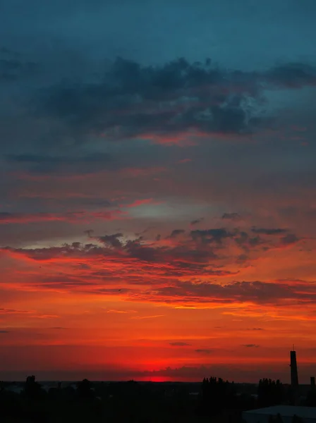 Mooie Kleur Hemel Bij Zonsondergang Close — Stockfoto