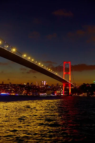 Excursion Bateau Soir Sur Bosphore Istanbul Pont Bosphore Dans Les — Photo