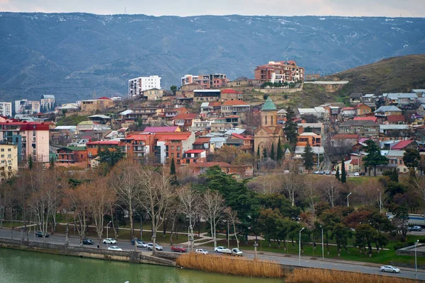 Paisaje Urbano Arquitectura Tiflis Capital Georgia Gran Ciudad Las Tierras —  Fotos de Stock