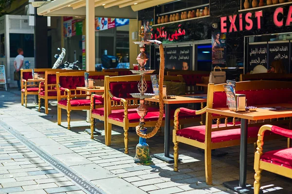 Summer Terrace Cafe Traditional Hookah Turkey Istanbul Turkey 2017 — Stock Photo, Image