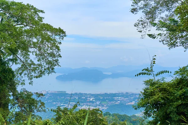 Paisagem Natural Ilha Tropical Malásia Montanha Selva Natureza Vista Alto — Fotografia de Stock