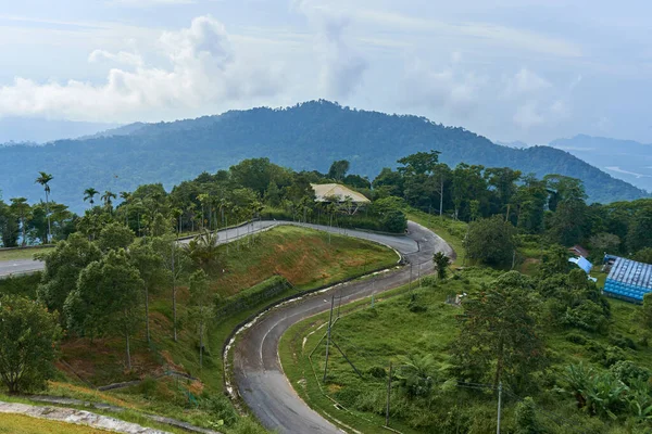View Height Mountain Winding Road Tropical Jungle — Stock Photo, Image
