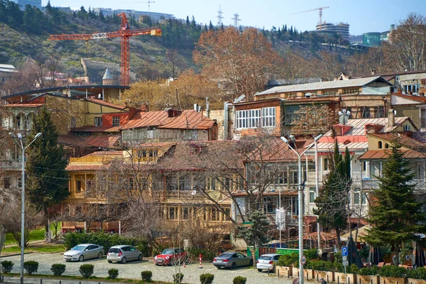 Stadtlandschaft Architektur Der Alten Gemütlichen Stadt Tiflis Tiflis Georgien 2021 — Stockfoto