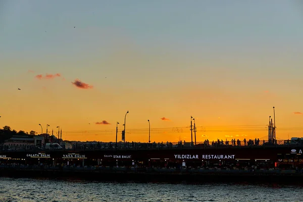 Sonnenuntergang Ufer Von Istanbul Istanbul Türkei 2017 — Stockfoto