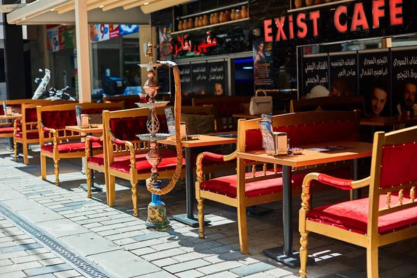 Summer Terrace Cafe Traditional Hookah Turkey Istanbul Turkey 2017 — Stock Photo, Image