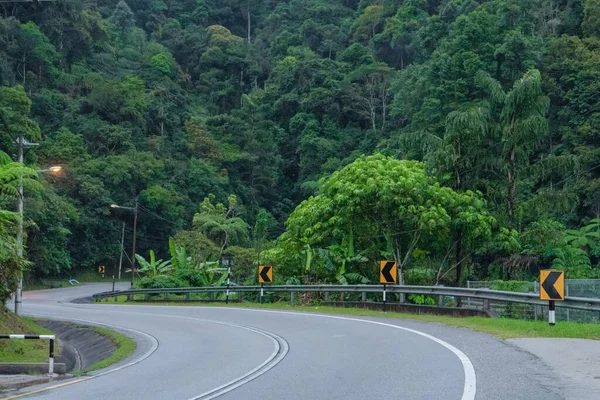 Montaña Serpentina Asfalto Camino Selva Montaña Asiática — Foto de Stock